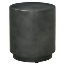 HOMCOM Round Side Table, Lightweight Accent Table with Concrete Finish, End Table with 4 Adjustable Feet for Indoor, Outdoor, Dark Gray