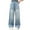 Blue, variant on Girls Jeans Elastic High Waist Wide Leg Pants Trousers for Teens Juniors Jeans