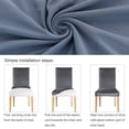 thumbnail image 3 of Chair Cover, Stretch Chair Seat Cover Removable Washable Dining Room Stool Chair Slipcovers Chair Protective Seat Covers(Gray blue+2 pcs), 3 of 5