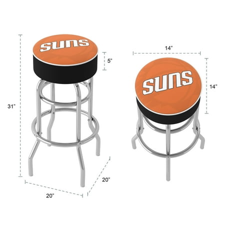 Phoenix Suns NBA Fade Padded Swivel Bar Stool - Orange, White, Black