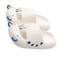 thumbnail image 1 of Zapatillas planas de verano para mujer Ticfox sandalias con apariencia de oso encantador anticolisión blanco azul 38-39, 1 of 11