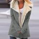 thumbnail image 1 of Puntoco moda mujer gran solapa abrigo de felpa contraste chaqueta cálida botón cárdigan abrigo Flash selecciones Puntoco Puntoco-5186, 1 of 5