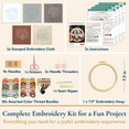thumbnail image 5 of ComfiTime Christmas Embroidery Kit for Beginners – 5 Skill-Building Levels, Starter Kit for Kids & Adults, Stamped Basic Stitch Patterns with Hoop, Easy Arts & Crafts, Threads/Floss, Needlepoint Kit, 5 of 18