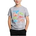 thumbnail image 2 of HAOTAGS Boys Glow-in-the-Dark T-shirts Round-Neck Short-Sleeve Graphic Tee Fun Soft & Breathable Summer Casual Cotton Top Gray Size 5-6 Years, 2 of 8