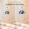 thumbnail image 4 of Artificial Wedding Flower Balls for Centerpieces 2Pcs 14.2" Large Royal Blue & White Roses Fake Floral Arrangment Centerpiece for Tables, 4 of 7