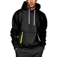 thumbnail image 2 of VNKIDY Men's Pullover Hoodie Soft Comfortable Plush Sweatshirt Casual Warm Zip Up Jacket Outdoor Sports And Daily Wear Male Long Sleeve Solid Color Autumn Winter Streetwear Comfort, 2 of 3