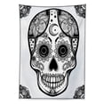 thumbnail image 2 of Sugar Skull Outdoor Tablecloth, Vintage Style Hispanic Folklore Spiritual Art All Saints Holiday Mascot, Decorative Washable Fabric Picnic Tablecloth, 58 X 120 Inches, Black and White, by Ambesonne, 2 of 2