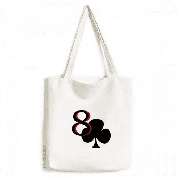 Happiness Club 8 Poker Tote Canvas Bag Shopping Satchel Casual Handbag
