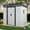 White+Black-6ft x 5ft, variant on Olurrisa 8x8 FT Outdoor Storage Shed with 4 Windows & Lockable Door, Dark Gray Metal Garden Shed, Waterproof Tool Shed for Backyard, Patio & Lawn Equipment