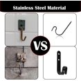 thumbnail image 2 of Paquete de 10 perchas multifuncionales de hierro para ropa, gancho para toallas de hierro negro con 20 tornillos, gancho de pared negro en forma de J de 10 g de peso para baño, cocina y oficina, paqu, 2 of 5