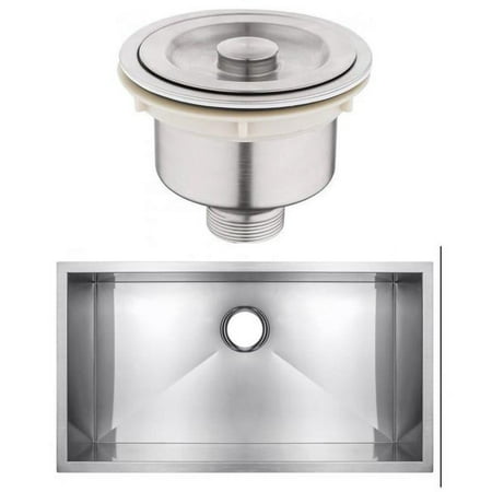 American Imaginations AI-29418 27 in. Undermount Brushed Nickel Laundry Sink Set for Wall Mount Drilling with Strainer