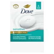 Dove Beauty Bar Womens Bath Soap Sensitive, 3.75 oz 4 Bars