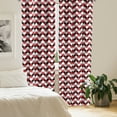 thumbnail image 3 of Ambesonne Geometric Window Curtains, Bicolor Oval Shapes, Each 28" W x 63" L, Vermilion Grey White, 3 of 5