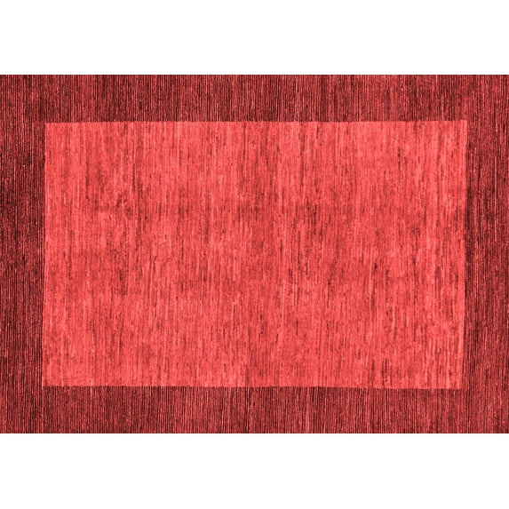 Ahgly Company Machine Washable Indoor Rectangle Abstract Red Modern Area Rugs, 7' x 9'