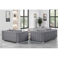 thumbnail image 3 of Rnfurnishings 3-PC Living Room Furniture Velvet Sofa+Loveseat+Armchair Set-Gray, 3 of 9