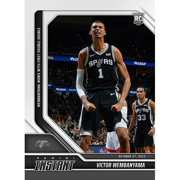 NBA 2023-24 Instant Basketball Victor Wembanyama #19 (Rookie, Wows With First Double-Double)
