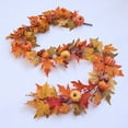 thumbnail image 6 of YgkuHd Halloween Garland, Holiday Door 5.9FT Hanging Fireplace Wreath Thanksgiving Pumpkin Maple Leaf Wicker Decoration Berry Decoration Halloween Maple Leaf Flower, 6 of 8