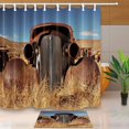 thumbnail image 1 of WOPOP Retro Truck Decor Car Abandoned in the 1930's in Ghost Town of Bodie California Shower Curtain 66x72 inches with Floor Doormat Bath Rugs 15.7x23.6 inches, 1 of 1