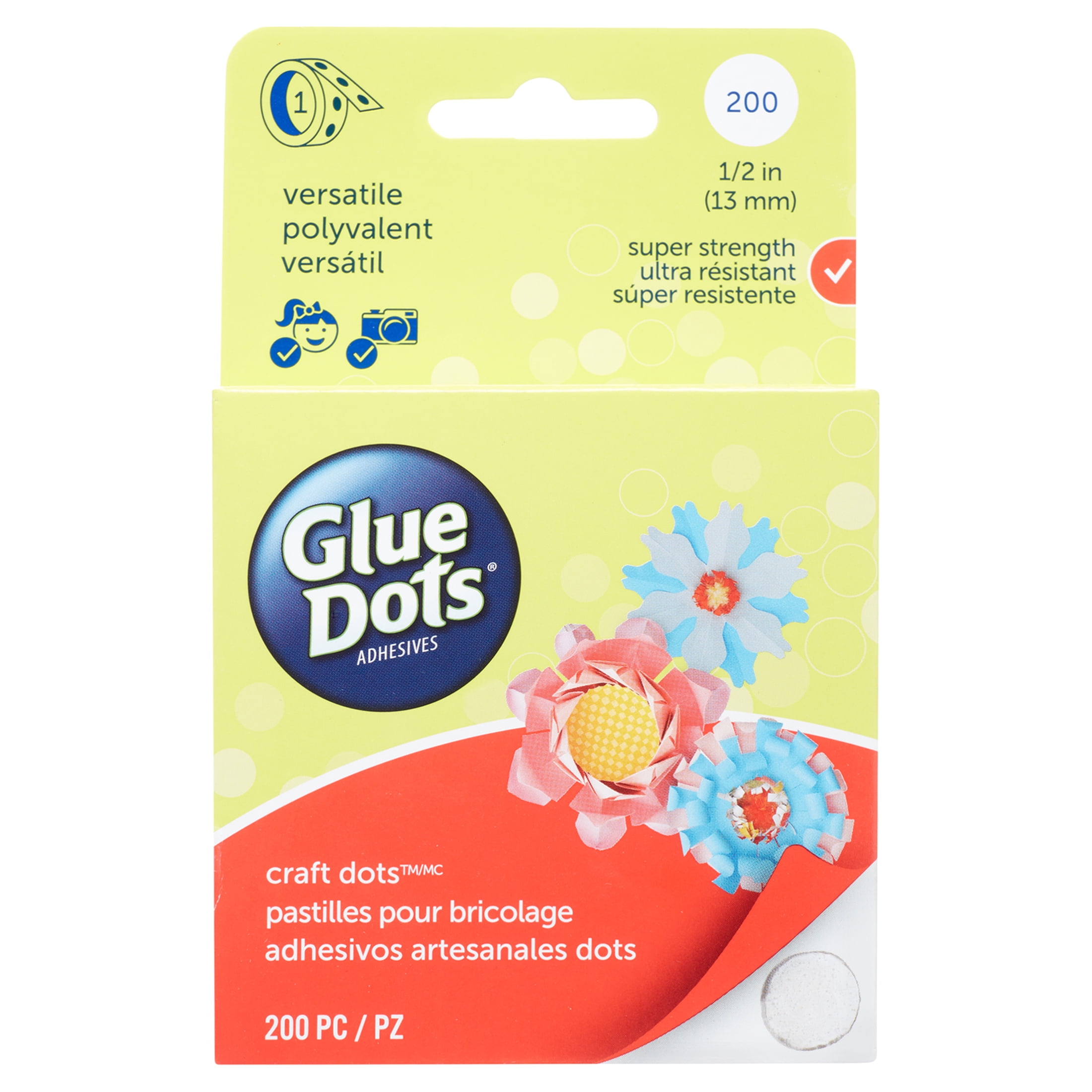 Glue Dots Clear Craft Adhesive Dots, 0.5 Inches, 200 Count