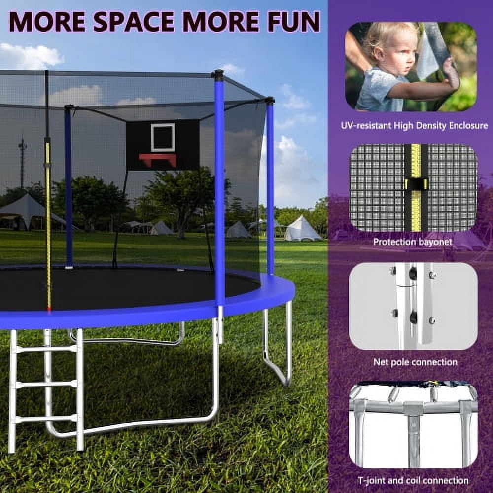 Trampoline 14FT Trampoline for Kids/Adults - Outdoor Recreational Trampolines with Enclosure Net