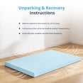 thumbnail image 3 of EGOHOME 3 Inch Twin Memory Foam Mattress Topper, Cooling Gel Infused & Pressure Relieving Pad in a box, Dorm Room Essentials, CertiPUR Certified, Blue, 3 of 9