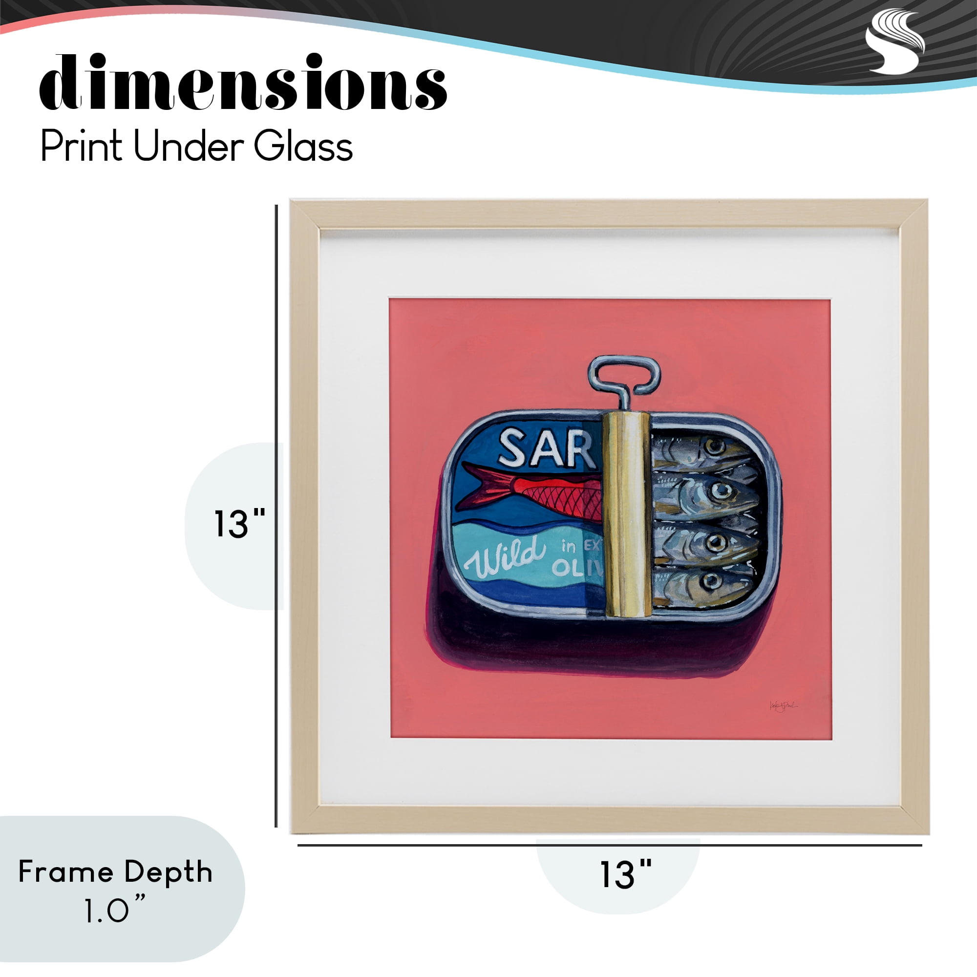 Stupell Industries Wild Sardines on Pink Birch Framed Print Under Glass, design by Kate Jarvik Birch
