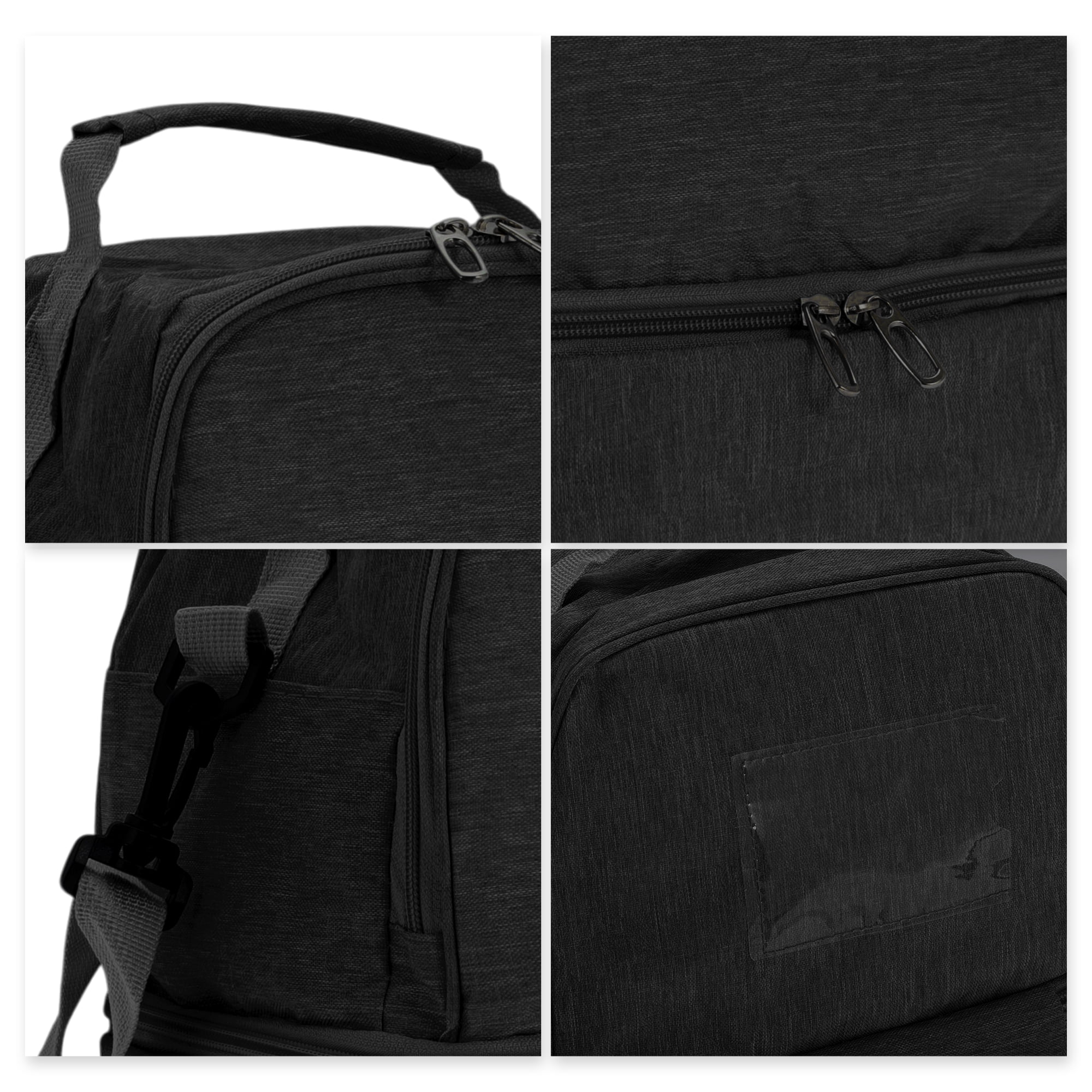 Unique Bargains Insulated Lunch Bag with Adjustable Shoulder Strap Black 410 oz