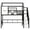 Black, variant on Hassch Metal Loft Bed with Storage Staircase, House Shaped Design with Roof and Window, Twin Size, Black and White