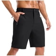 thumbnail image 3 of lcziwo Mens Shorts Casual Big and Tall Relaxed Fit Summer Elastic Waist Hiking Shorts Beach Travel Golf Dress Shorts with Zip Pockets Black XXL, 3 of 10