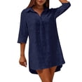 thumbnail image 3 of Womens Swimsuit Cover Up Turn Down Collared Short Sleeve Bathing Suit Coverup Summer Loose Fit Beach Cover Ups, 3 of 6