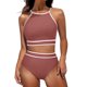 thumbnail image 1 of Traje de Baño de 2 Piezas para las Mujeres Hawaiana Estampado Tropical Cami Bra con Volantes, Juegos de Baño de Ropa de Playa para la Piscina Y el Mar, 1 of 7