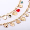 thumbnail image 4 of 12 Inch Length Love Inscription Seven Distinct Heart Charms Snap Hook Bag Charm Chain Keychain, Gold, 1 Count, 4 of 6