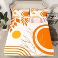 thumbnail image 2 of Castle Fairy Brown Orange Stripes Twin Sheet Sets,Minimalism Vintage Geometric Bedding, 2 of 7