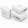 thumbnail image 1 of LinQingQ 3 Pack 65W GaN Type C Wall Charger Block,6-Port Fast Charging Block,PD USB C Plug Adapter+QC Plug Compatible with Apple iPhone 17/17 Air/16E/16Pro Max/16Plus/16/15/14/13/12/11/XS Max,iPad Pro, 1 of 1