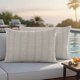 thumbnail image 4 of 2 Pack Outdoor Waterproof Throw Pillow Covers,Vintage Boho Geometric Stripes Decorative Rectangle Patio Pillowcases for Chair Couch Sofa 20x12in, 4 of 9