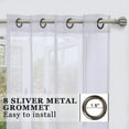 thumbnail image 2 of Ruthy's Textile 2 Piece Window Sheer Curtains Grommet Panels 54" X 90" Total 108" X 90" Inch Length for Kitchen,Bedroom/Living Room Color: White, 2 of 5