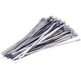 thumbnail image 1 of 100 bridas de acero inoxidable de alta calidad, abrazadera de manguera de acero inoxidable de metal, 300 mm x 4,6 mm, abrazadera de acero de vendaje de metal, bridas de vendaje (100 unidades) TUNC Sencillez, 1 of 5