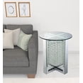 thumbnail image 2 of HomeRoots 486345 23 x 21 x 21 in. Clear Glass & Mirrored Round End Table with Drawers, 2 of 3