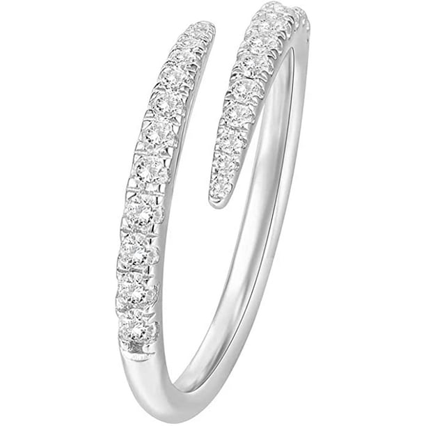 PAVOI 14K Gold Plated Cubic Zirconia Open Twist Eternity Band for Women