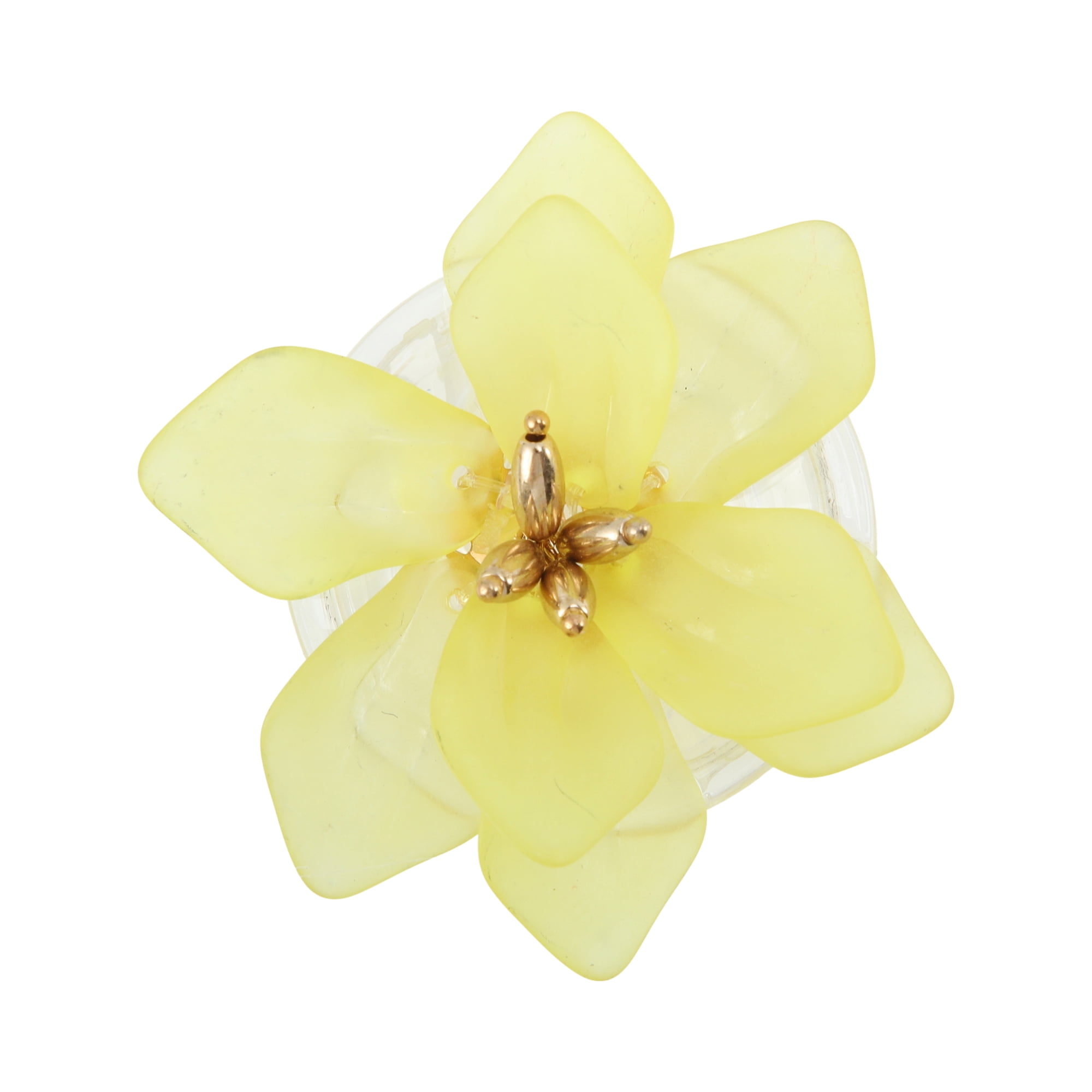 Unique Bargains Resin Lotus Phone Grip 1 Pc Yellow