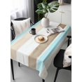 thumbnail image 6 of Abstract Gradient Stripe Table Cloth 54x108 Inch Rectangle, Brown Teal Watercolor Waterproof Tablecloth Washable Table Cover for Party Picnic Dinner Decor, 6 of 9