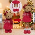 thumbnail image 3 of ZORVINEX Retractable Leg Christmas Bear Decor Stretchable Standing Bear Stuffed Figurine Holiday Plush Ornament For Fireplace Shelf Tabletop Home Party Decoration,Multicolor A, 3 of 7