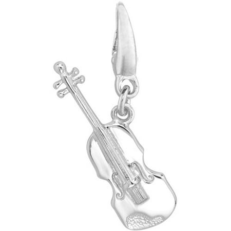 Women's Sterling Silver Violin Clip-On Charm
