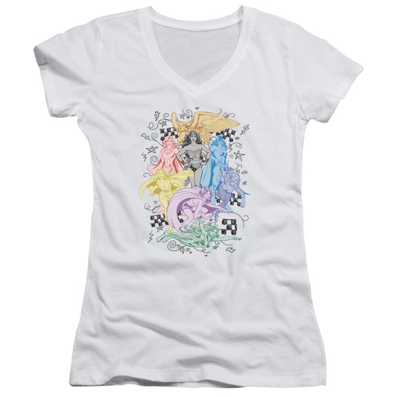 Dc - Super - Juniors Cap Sleeve V-Neck Shirt - Small