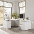 thumbnail image 4 of Scranton & Co Engineered Wood 60W Standing L Desk with Drawers in White, 4 of 8