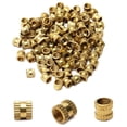 thumbnail image 1 of HUGFEGWE M5x6mm Female Thread Knurled Nuts,100PCS Hx6mm OD Brass Threaded Insert Embedment Nuts Hydraulic Welded Joint Injection Molding Assortment Kit for 3D Printing Injection Molding CJB91-24949, 1 of 8