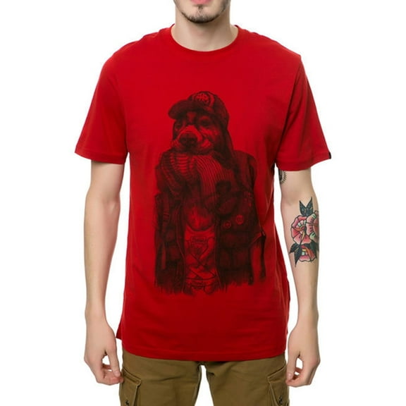 Emerica. Mens The Bones Not Bombs Graphic T-Shirt, Red, Small