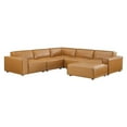 thumbnail image 1 of Modway Restore 6-Piece Faux Leather Upholstered Sectional Sofa in Tan, 1 of 11