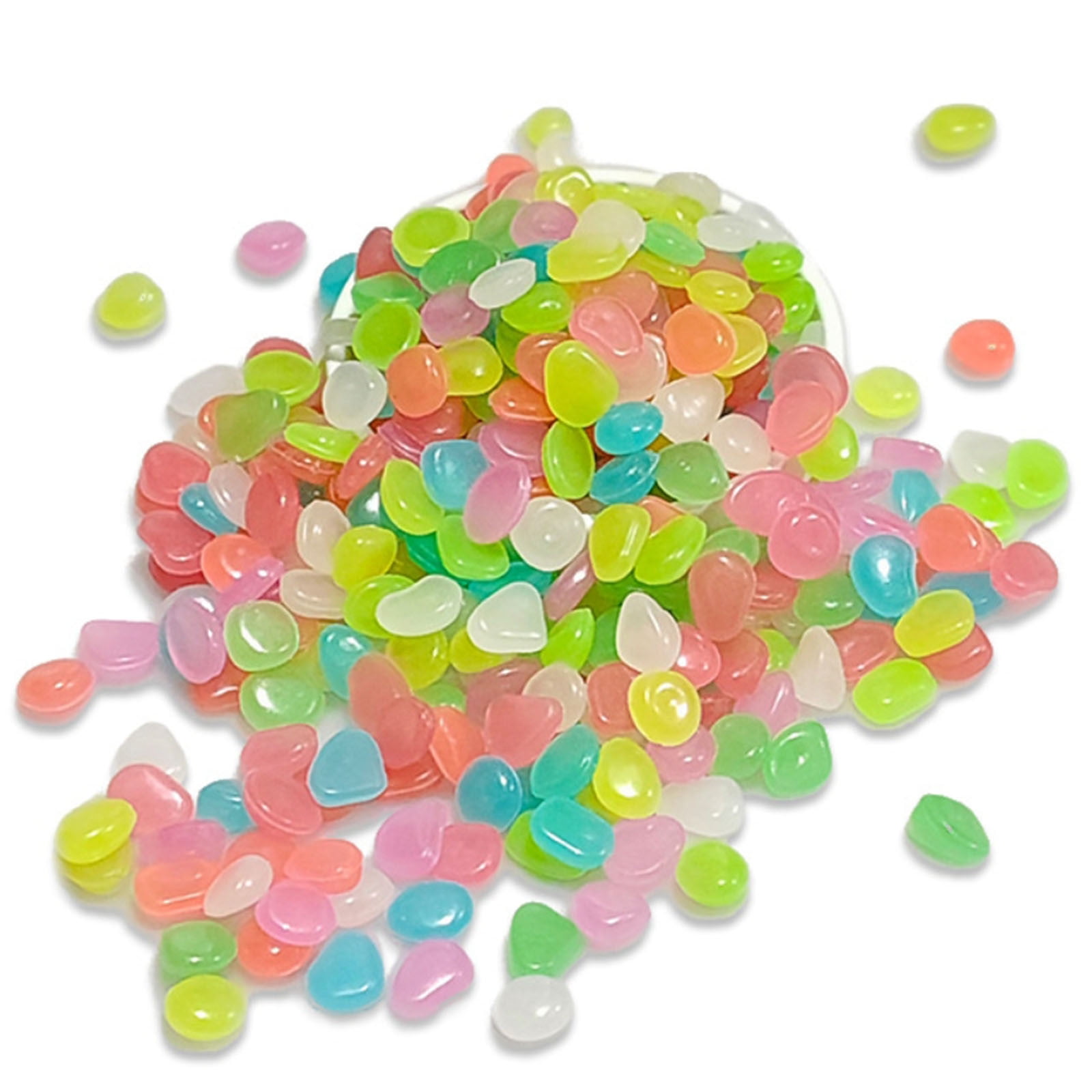 Tarmeek 300pcs Purple Glow in Dark Pebbles 1CM Fluorescent Stones for Aquarium Fish Tank Decor Mystical Underwater Theme Garden Micro Landscape Small Rocks