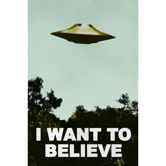 I Want To Believe Poster UFO Artwork Alien TV Retro 90s Poster Wall Decor Movie Poster The Truth is Out There I Believe Poster All Seasons Horror Movie Cool Wall Art Print Poster